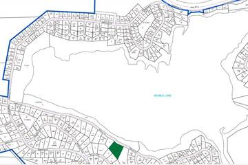 Ein Ausschnitt aus der Flurkarte der Ansiedlung. Das Grundstück liegt wie auf der topographischen Karte auch ersichtlich ungefähr in der Mitte der west-ost Ausdehnung am Südufer.